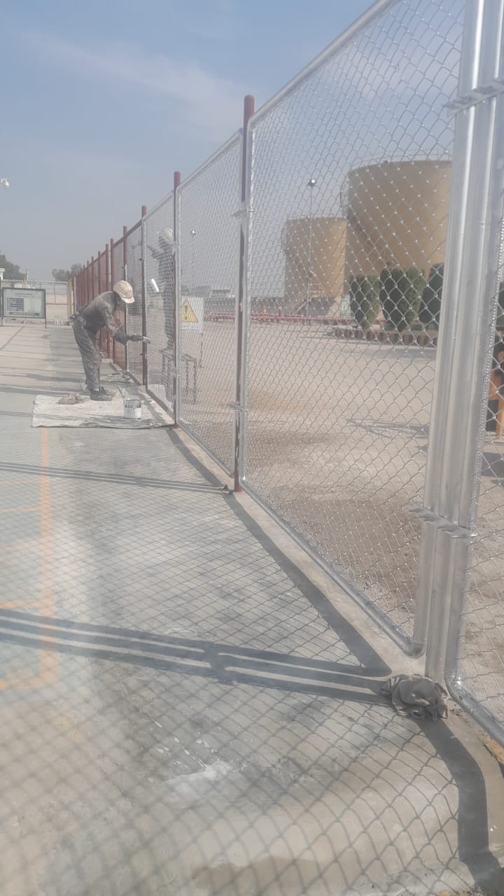 Chain-link fencing installation at fuel terminal