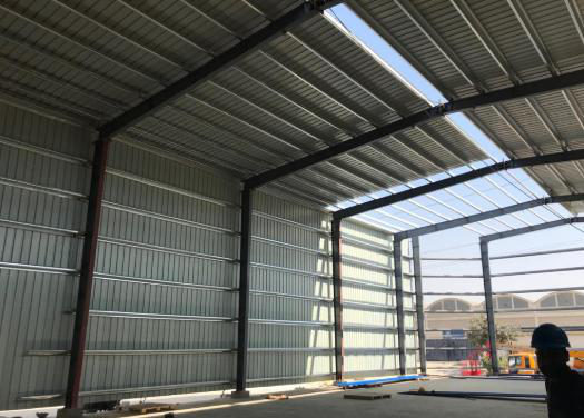 Steel structure and cladding works